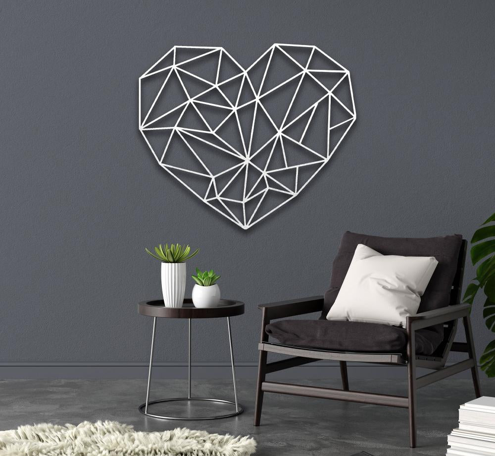 Metal Geometric Heart Wall Art