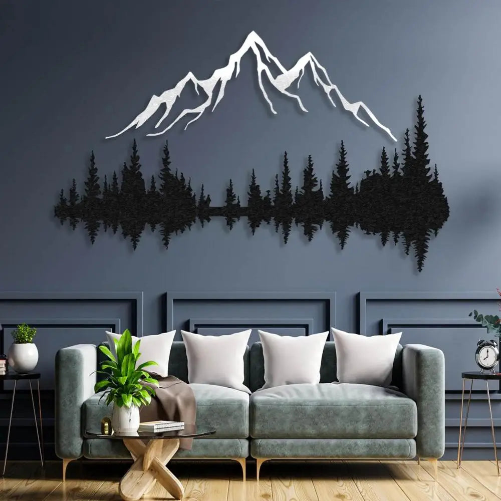 Mountain and Forest Metal Wall Art