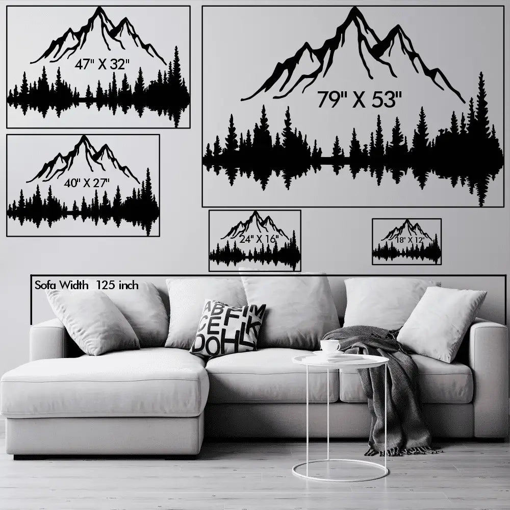 Mountain and Forest Metal Wall Art
