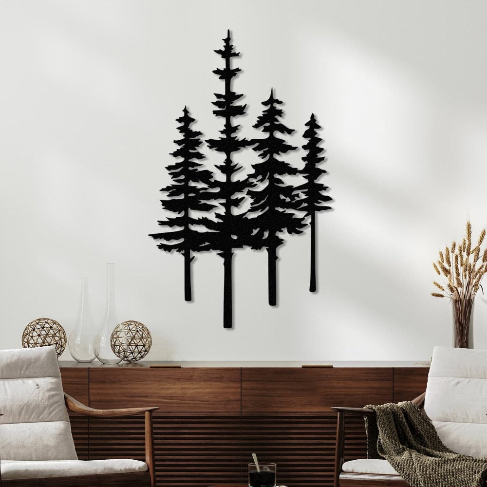 Pine Trees Metal Wall Art